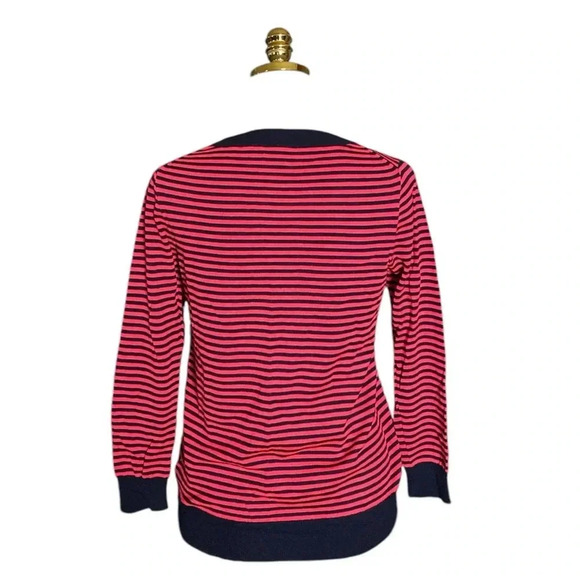 J CREW | Navy & Red Striped Crewneck 100% Merino Wool Knit Sweater Size S - Picture 5 of 10